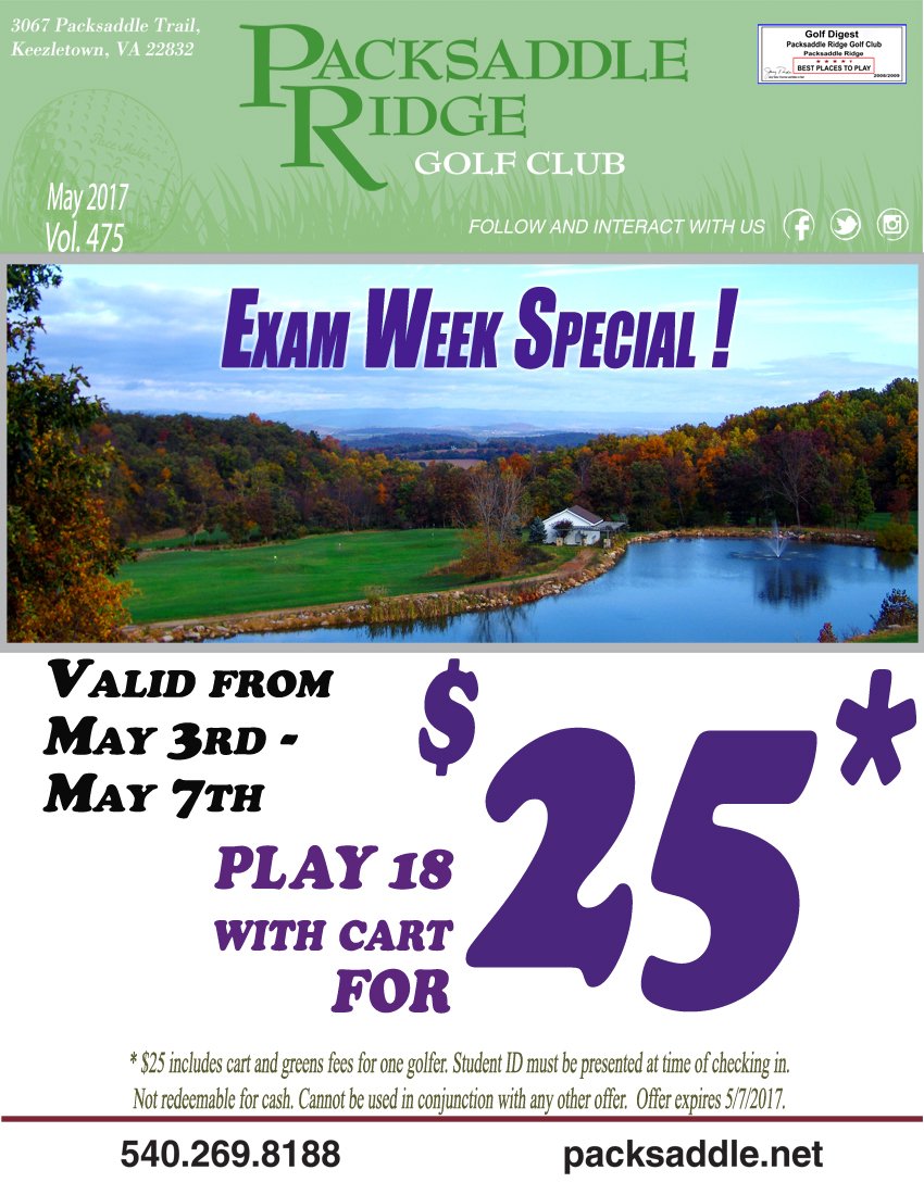 PacksaddleGolf's tweet photo. Student exam special for students ! https://t.co/rR6M7yMg3s