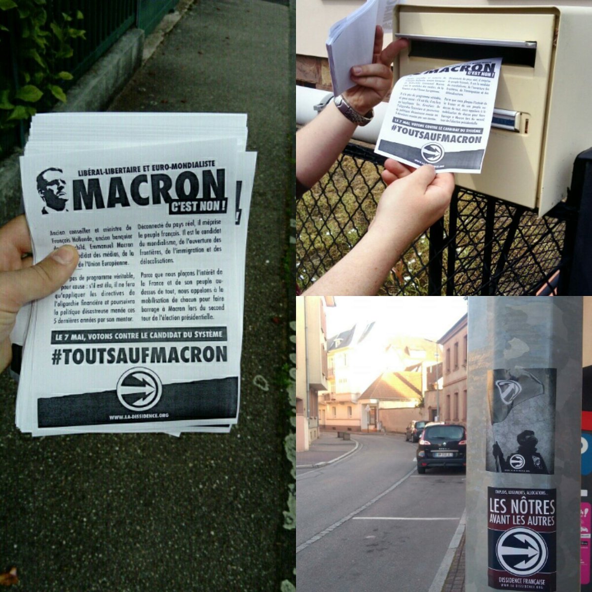 StrasbourgZD's tweet photo. Hier nous étions à #Haguenau pour dire non à #Macron.
#BarrageMacron #ToutSaufMacron #Présidentielles2017 #DissidenceFrançaise https://t.co/ESwYSffJjn