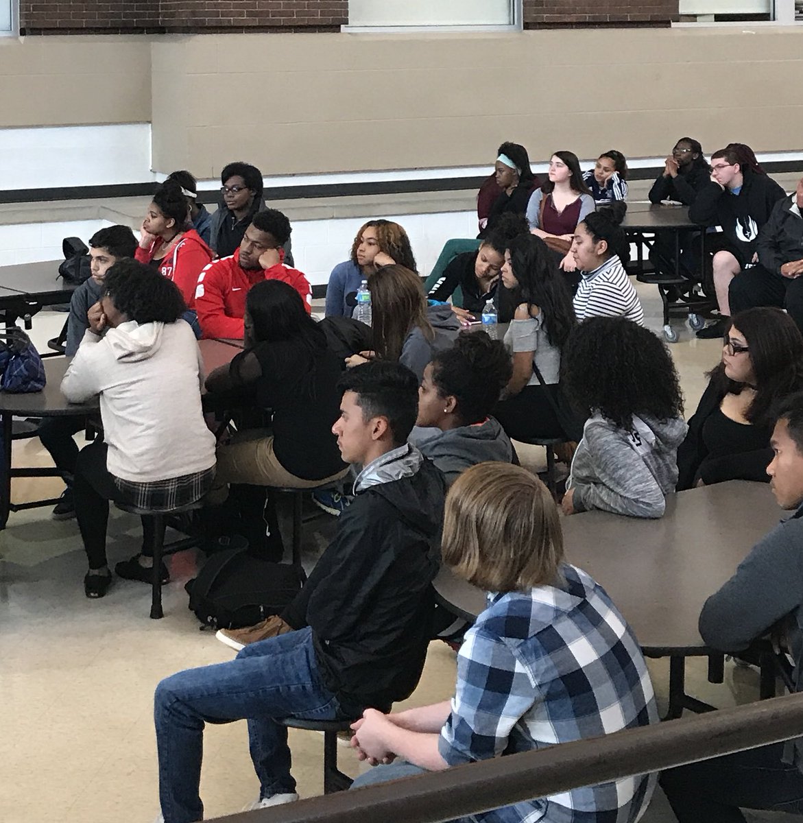 AliWebb3's tweet photo. #bcps students listen to @WK_Kellogg_Fdn announcement of "transformational" investment in Battle Creek Public Schools. https://t.co/pGs8FcHV5j