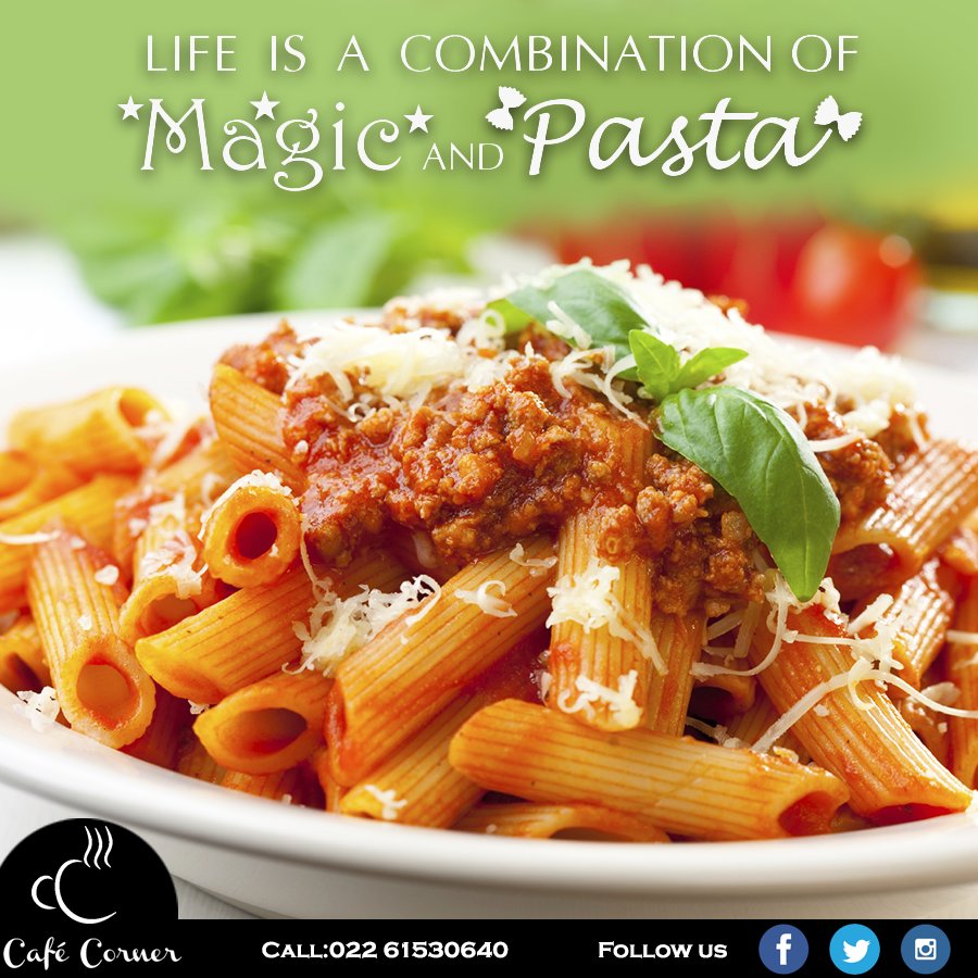cafecornermum's tweet photo. Treat your self with #Delicious #Pasta at Cafe Corner
For Reservations / Order call - 022 61530640
#PastaMagic #PastaLove #CafeCorner https://t.co/bwI8rZ9fhD