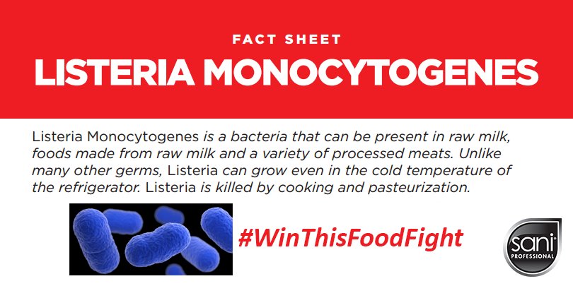 WeAreSaniPro's tweet photo. #WinThisFoodFight: Win the battle against foodborne illness... #Listeria #ListeriaMonocytogenes #FoodSafety #FoodborneIllness https://t.co/FfLgRK6UJA