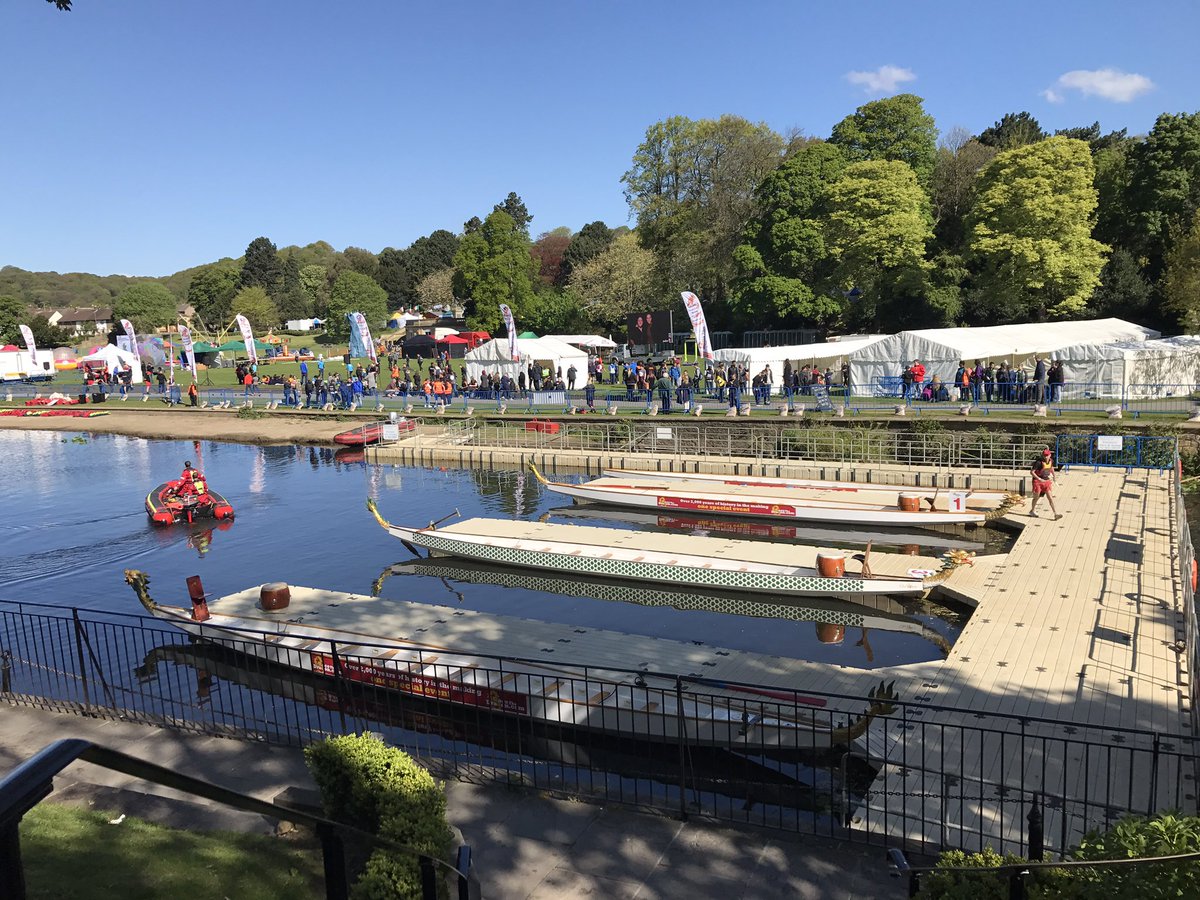 #DragonBoatFestival in #RobertsPark #Saltaire. #FunFair, tents for military activities, #liveentertainment stage, paddling pool, food stalls