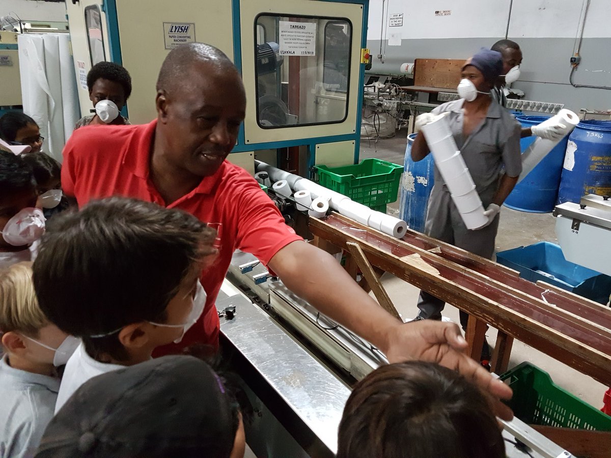 ISTGrade3W's tweet photo. Interesting and informative field trip to see paper recycling in action today. From waste paper to toilet tissue. Asante sana #TanpackTissue https://t.co/W6tzSN5PE7