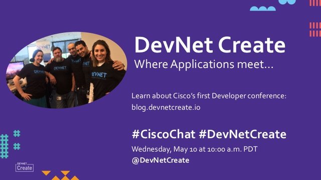 cm_thomas's tweet photo. Have a virtual lunch &amp; learn with #CiscoChat #CiscoSE #Developers &amp; @DevNetCreate on 5/10 at 1 PM ET https://t.co/xQGc3E3PiH https://t.co/KTjXRFoqNW