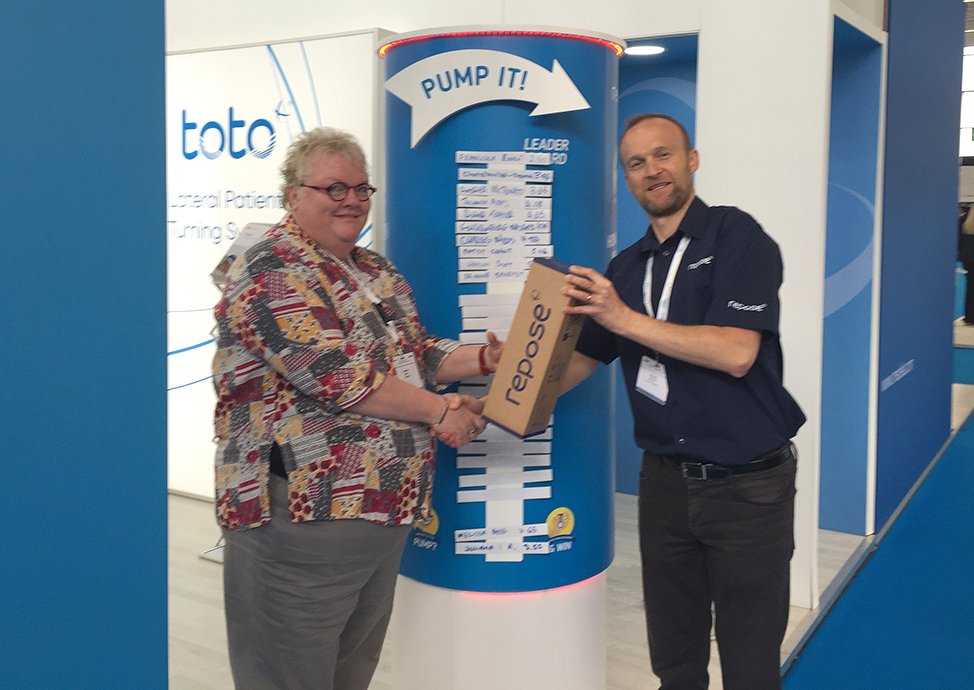 FMG_Repose's tweet photo. Congratulations to the winner of todays #ReposePumpChallenge. Thank you to everyone who took part this week at #EWMA2017 we hope you enjoyed https://t.co/ddYoAMj6FO
