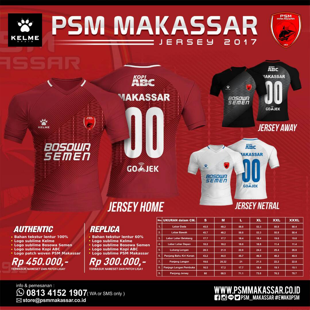 PSM_Makassar's tweet photo. GRAB IT NOW! JERSEY PSM MAKASSAR 2017! 

Info &amp; Pemesanan silakan hubungi kontak yg tertera pada gambar.

#EwakoPSM ✊🏻 https://t.co/1P4DFCXfyH