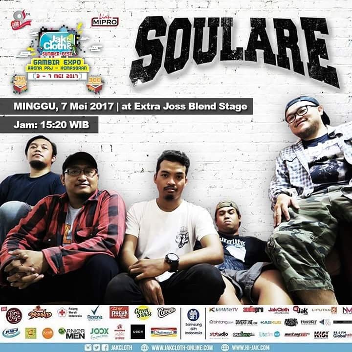 SOULARE (@soulare_id) on Twitter photo Sampai Jumpa di <a href="/JakCloth/">JakCloth</a>  #SummerFest2017!! <a href="/SOULARE_ID/">SOULARE</a> akan Perform di ExtraJoss Blend Stage, Hari Minggu, tanggal 7 Mei 2017, jam 15:20 Sampai Jumpa di <a href="/JakCloth/">JakCloth</a>  #SummerFest2017!! <a href="/SOULARE_ID/">SOULARE</a> akan Perform di ExtraJoss Blend Stage, Hari Minggu, tanggal 7 Mei 2017, jam 15:20