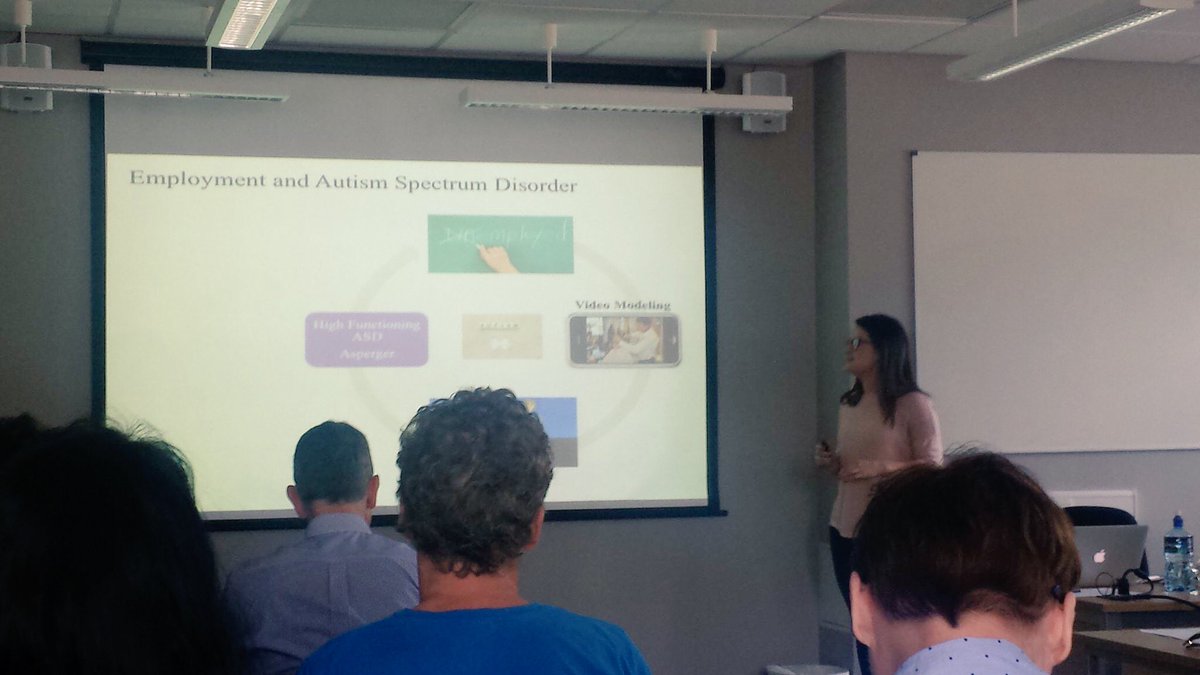 ABA_NUIG's tweet photo. Fantastic #threesis by @edith_walsh on her #PhD research at today's @nuigPsychology #SchoolResearchDay #employment #ASD #inclusion #ABA https://t.co/LhrcM8PWj2