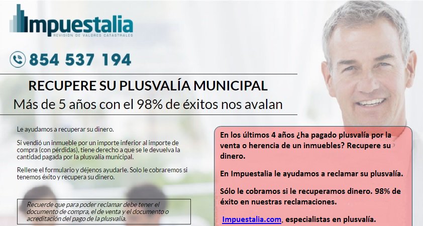 Impuestalia.com
Te ayudamos a #reclamar la #plusvalía pagada injustamente y pedimos la #devolución de los #intereses de demora
#IBI