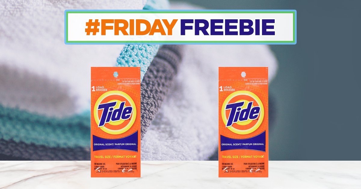 #FridayFreebie - 2 Pack of Tide Travel Size Detergent, Original Scent! Click here for a chance to win our giveaway: woobox.com/j4a3qy