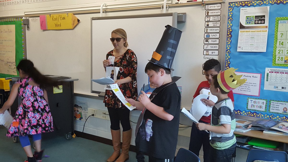 Hybla2nd's tweet photo. Ms. Harris' class did an awesome job performing their Reader's Theater plays! Thanks for the performance!! #littleredridinghood #cinderella https://t.co/cFRWtlcMhP