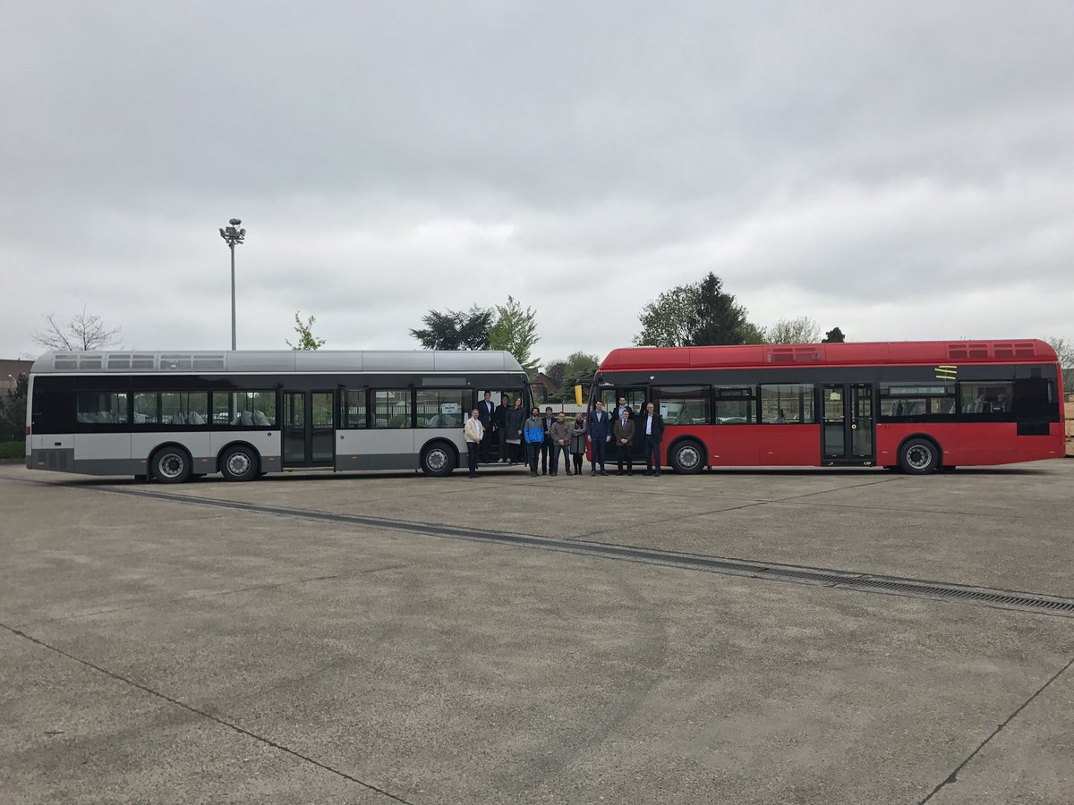 WaterstofNet's tweet photo. 3Emotion Consortium Meeting @ Van Hool. 'Trying out' the FCEB's that will be delivered by summer to Rotterdam&London #cleancity #cleanair https://t.co/Mii9eWLDSD