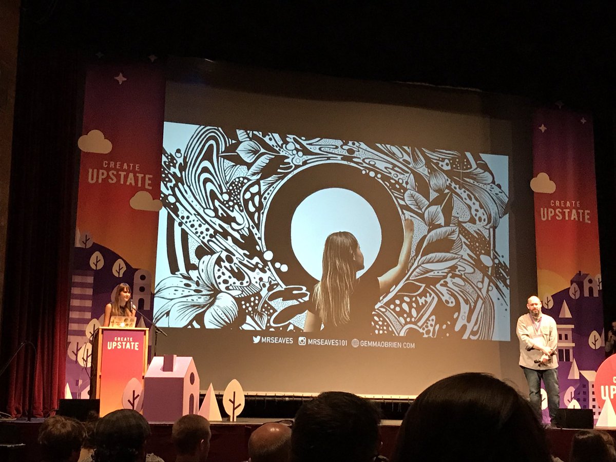 evansobkowicz's tweet image. Great talk and really cool art by @mrseaves at @CreateUpstate! #CreateUpstate