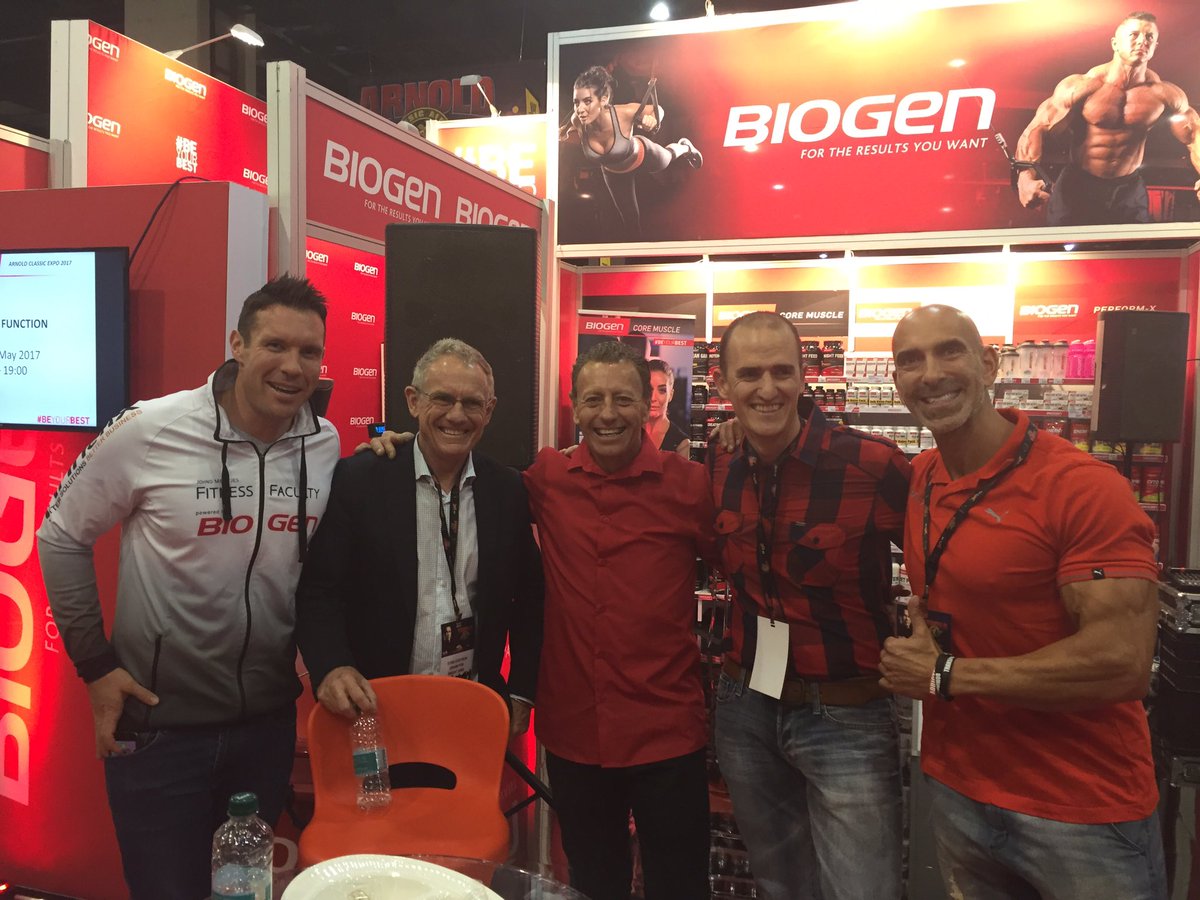 BESTERNICK's tweet photo. Great @BiogenSA stand @ArnoldClassicAF with ambassadors @Jeannieous #beyourbest https://t.co/oyvhLg6LQG