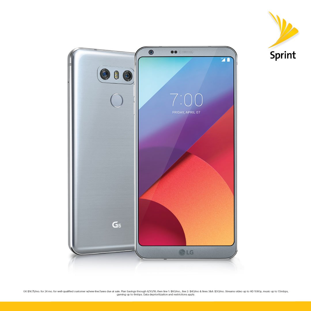SprintHyannis's tweet photo. Be the first to get the LG G6 &amp; get it for 50% off! Feature rich without a compromising price!  Visit our store for details! https://t.co/BAvH96WkoN