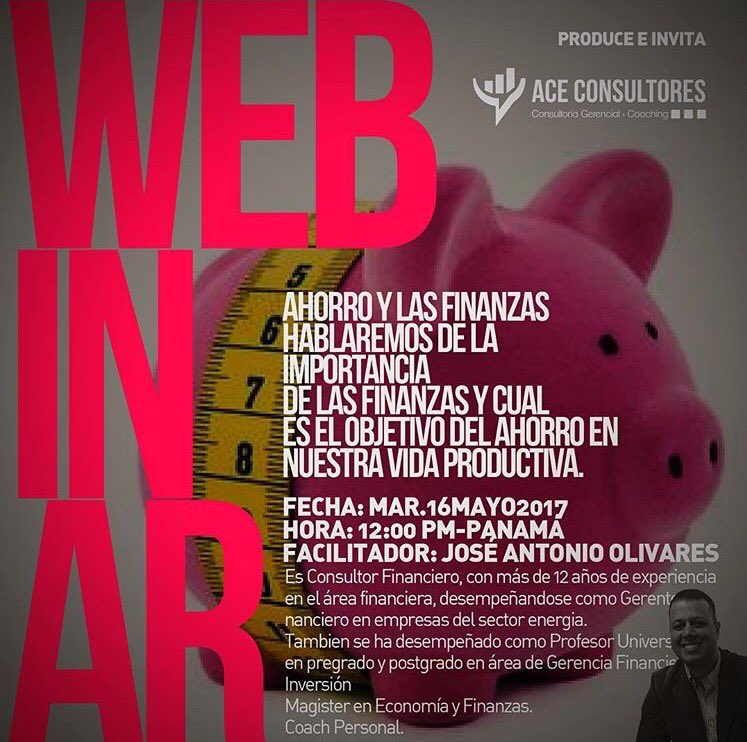 consultores_ace's tweet photo. Como es nuestra relación con el Dinero? Estamos conscientes de la importancia del ahorro? Inscríbete en nuestro #AceWebinar Link en Bio. https://t.co/v9S3KbQkin