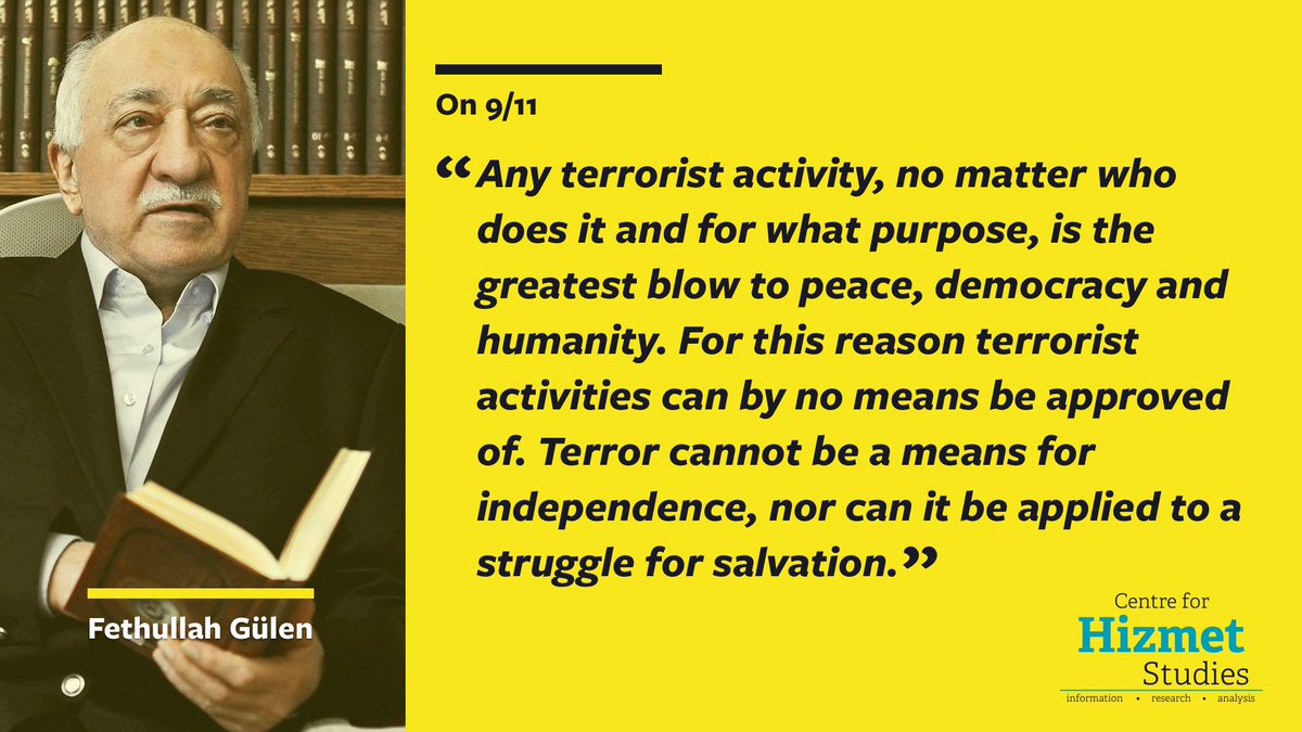 HizmetStudies's tweet photo. 4- On the September 11 attacks: 
#Islam #peace #democracy #Gulen #terrorism #extremism https://t.co/lk5LNX7s7r