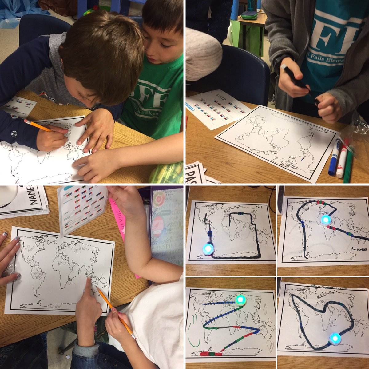adventuresin3rd's tweet photo. Final Amazing Race challenge was to "fly" around the world with an @OZOBOT airplane Thanks again, @MsSchmidt17 my kids had a blast this week https://t.co/m6joAVBCWC