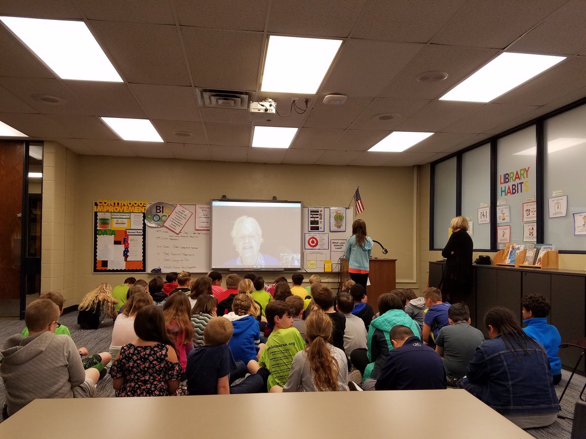 parkhillitf's tweet photo. Mrs. Whisman connecting Graden 4th graders with historical fiction author Colleen Van Leeuwen! #phlearns https://t.co/ILpXqxSaA4