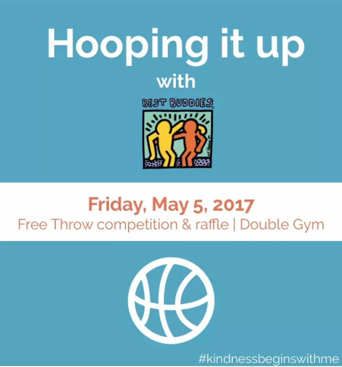 ymprojkindness's tweet photo. We are ending off Kindness Week with hooping it up! Come to the double gym at lunch in support of best buddies! https://t.co/JBVh19UtsM