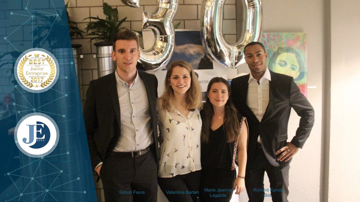 EPFL's tweet photo. La @je_epfl, meilleure Junior Entreprise de Suisse en 2017 https://t.co/SRuBti4aBH https://t.co/B3vRmgZKwh