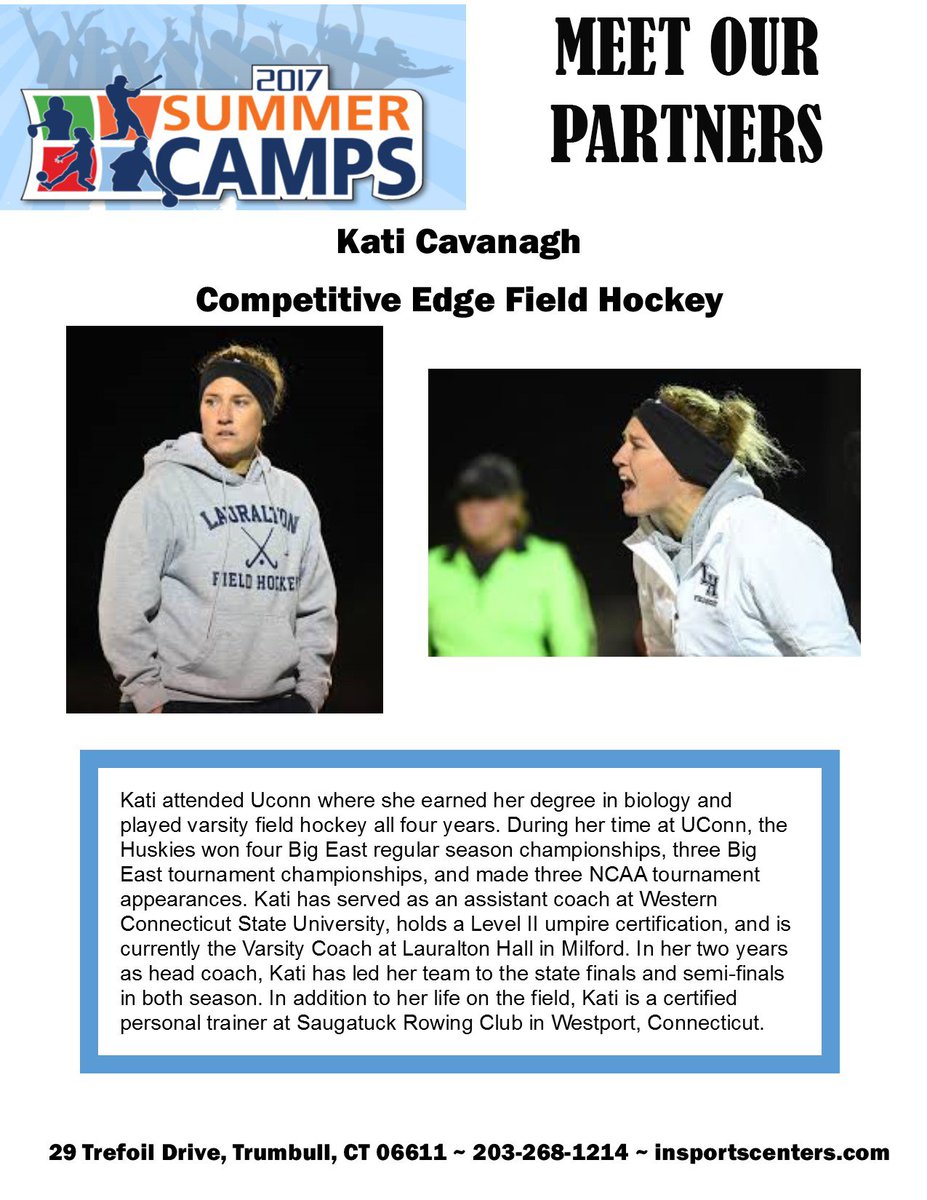 Meet One of Our Partners for 2017 Summer Camp! - Kati Cavanagh 
Competitive Edge Field Hockey Camp offered June 26-June 30th #summercamp