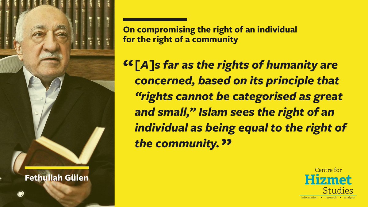 HizmetStudies's tweet photo. 8- On compromising the right of an #individual for the right of a #community: 
#Gulen
#Islam 
#extremism #terror https://t.co/49a3simMFm