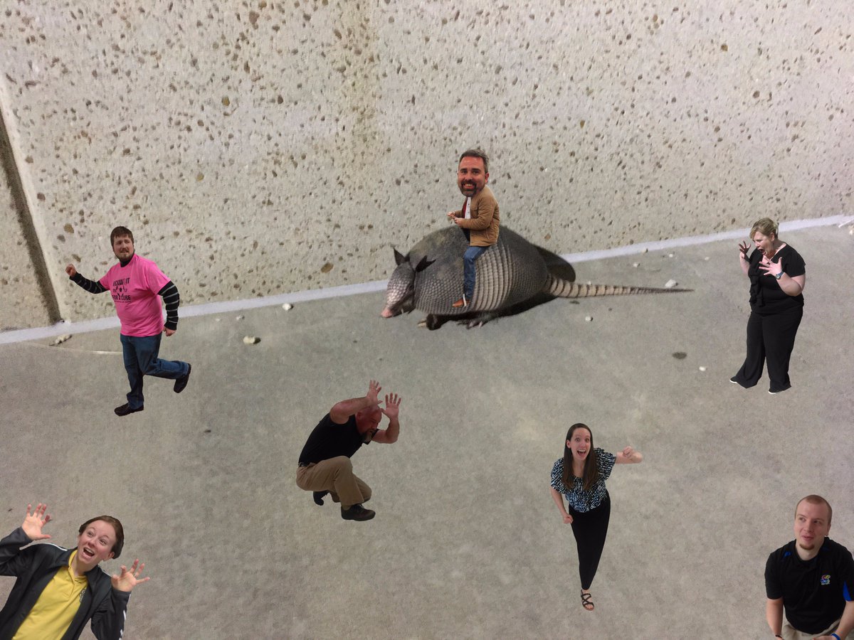 SCTigersHS's tweet photo. In other news, a giant armadillo ran loose through the high school Friday morning. Luckily Mr. Norton was there to wrangle it up! https://t.co/EbC0cIYrZR