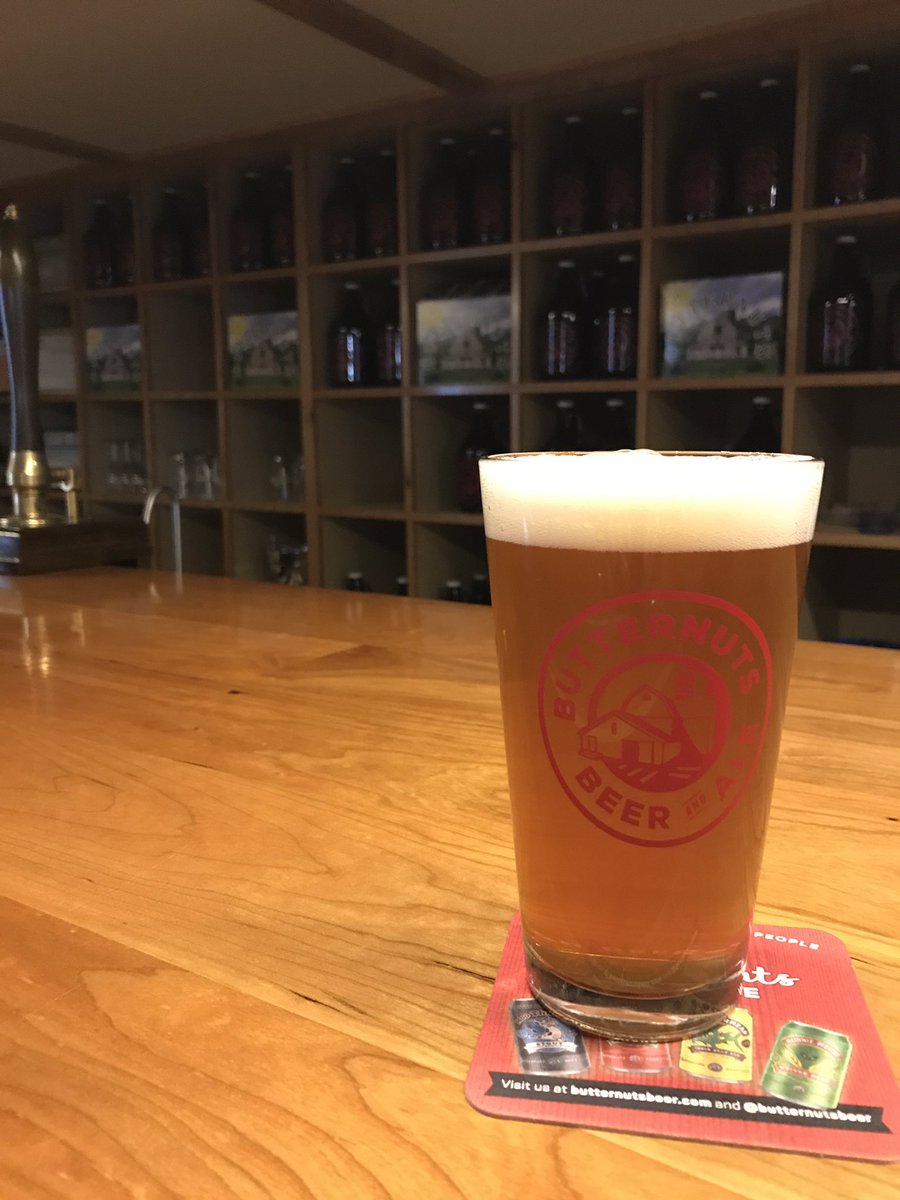 ButternutsBeer's tweet image. Logo pint filled with beer at the brewery $5. Open 12-5 daily.
