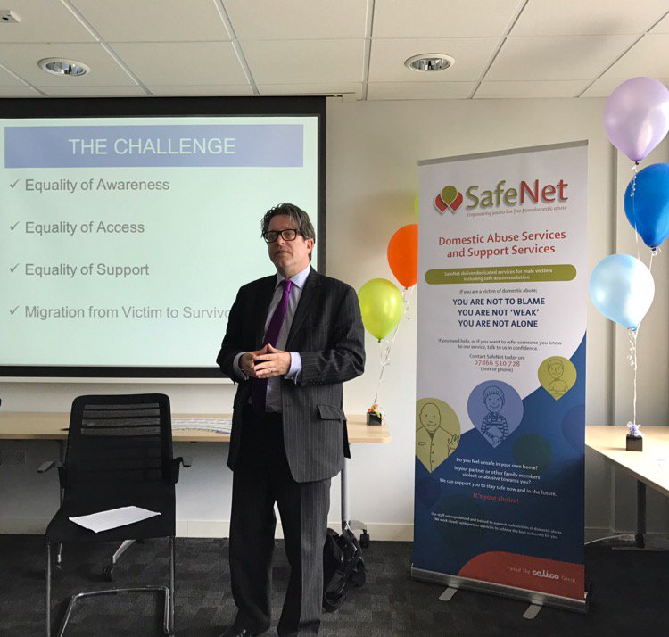 SafeNet_UK's tweet photo. Our safe house for men escaping domestic abuse was launched today with inspiring talks from Ian and Mark from @mankininit #domesticabuse https://t.co/zA7VJwqdNY