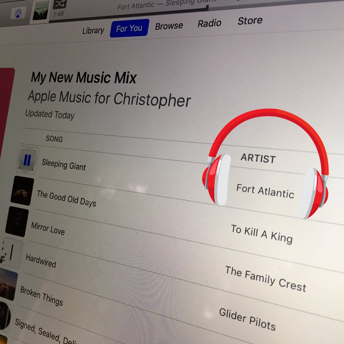 pherplexed's tweet image. Well hello @fortatlantic - #1 on this week's @AppleMusic New Music Playlist