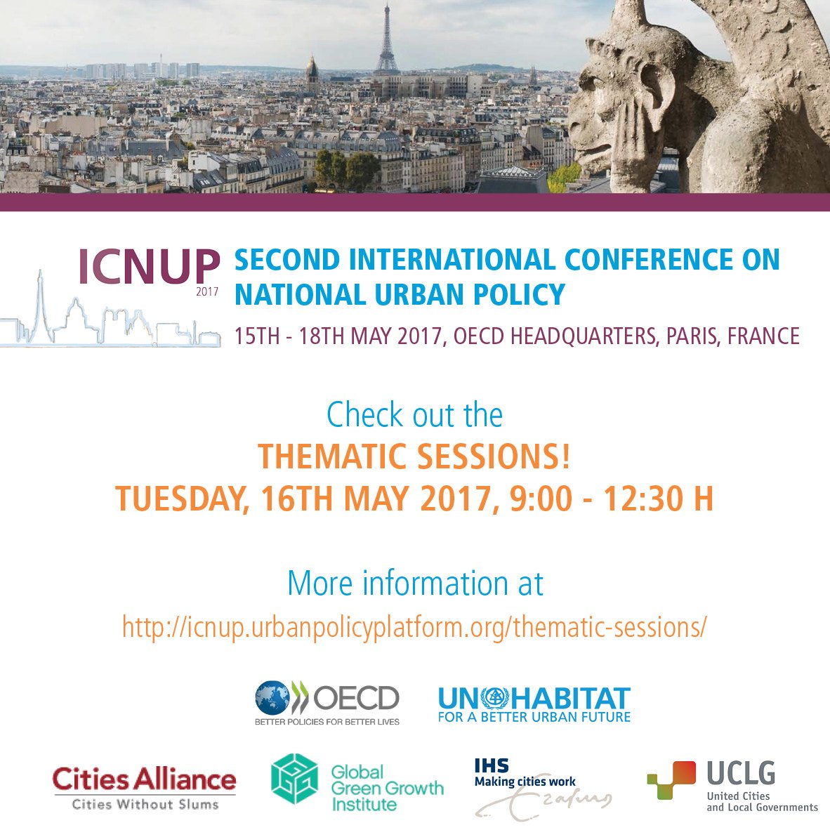 ICNUP Second International Conference on National Urban Policy 15th - 18th May 2017, OECD Headquarters, Paris, France #ICNUP!