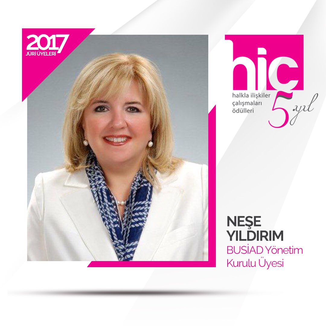 Haftasonu gercekleşecek Jüri  Toplantısı'nda yer alacak birbirinden değerli juri üyelerimizden,
BUSİAD Yönetim Kurulu Üyesi Neşe YILDIRIM