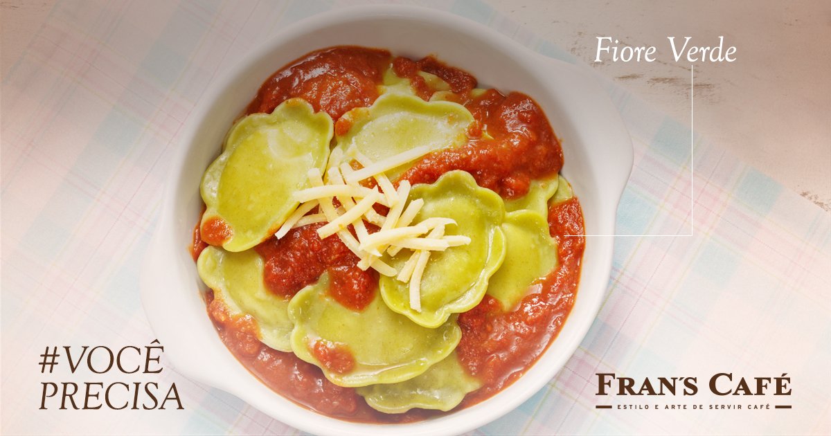 Sexta é um dia excelente pra provar o raviolli do <a href="/MeuFransCafe/">MeuFransCafe</a>.  #FransCafé #VocêPrecisa #VemProFrans