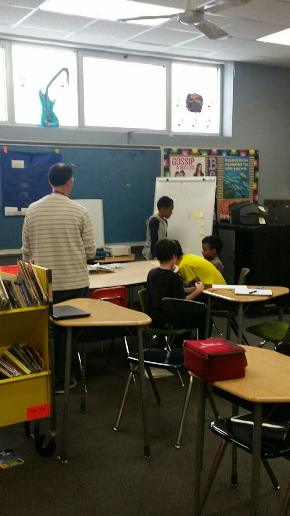 5th grader Gabe V taking over his teachers job and teaching his classmates math!  Proud and confident!  @amyfitz74