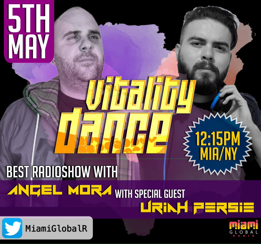 MiamiGlobalR's tweet photo. 🎶🎶@vitalitydance by #AngelMora🎧🎧 with special guest @UriahPersieMx #LIVE TODAY - 12:15PM NY/MIA #vitalitydanceradioshow #miami #miamimusic https://t.co/NSfSDYlYSL