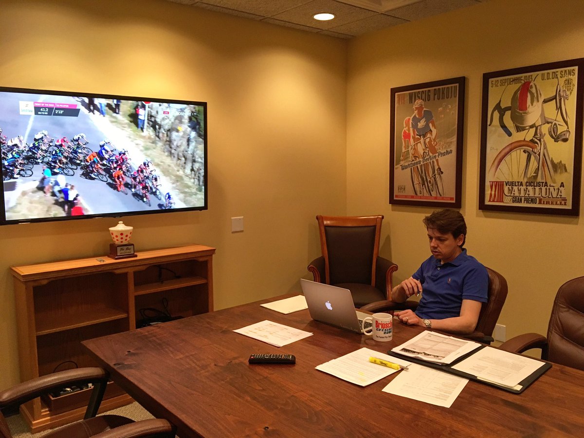 ANAPRC_'s tweet photo. #Giro100 the background soundtrack at HQ, where we are working on @AmgenTOC planning. We'll be at ATOC from start-to-finish for @cpacycling https://t.co/jaFWta80pc