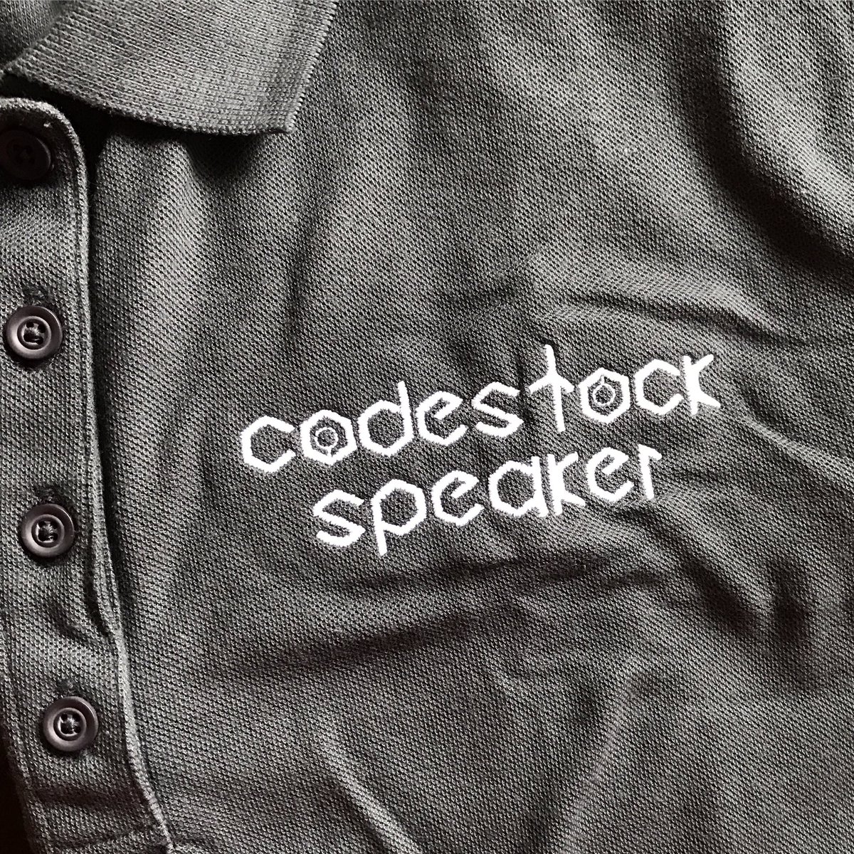 kristinadutton's tweet image. It&apos;s 3 sizes too big BUT it&apos;s still pretty legit. Imposter syndrome is so real. Also nerves. 😖🤓 #CodeStock2017 #uiux #introvertgoals