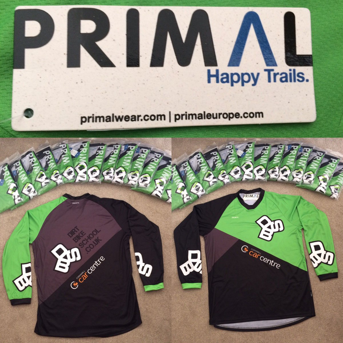 Great new <a href="/DirtBikeSchool/">Dirt Bike School</a> <a href="/CornwallCarCntr/">Cornwall Car Centre</a> team kit from <a href="/PrimalEurope/">Primal Europe</a> for this weekend <a href="/British4x/">Schwalbe British 4X Series</a> rd3 Afan