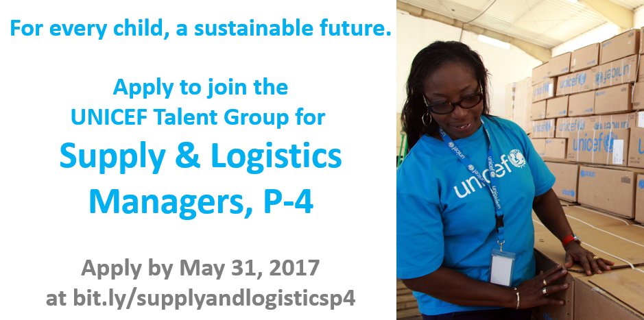 Committed Supply Chain Management professionals, apply to the P4 talent group at bit.ly/supplyandlogis… by 31 May. #ForEveryChild, deliver.