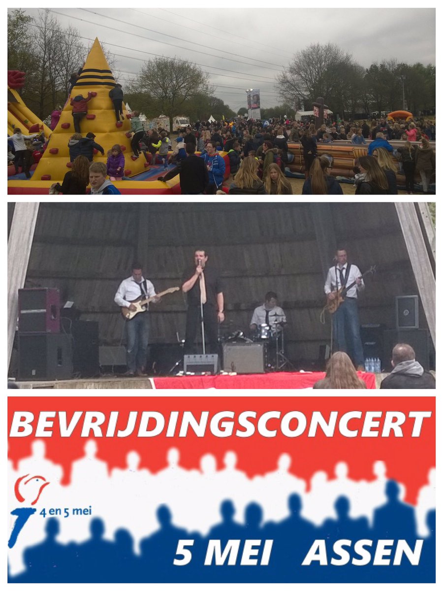 Muziek in Assen!
Veel kids <a href="/bfdrenthe/">Bevrijdingsfestival Drenthe</a>. #Baggelhuizerplas
Jaren 50/60 muziek <a href="/gouverneurstuin/">GouverneurstuinAssen</a>.
Vanavond naar bevrijdingsconcert @TheaterDNK.