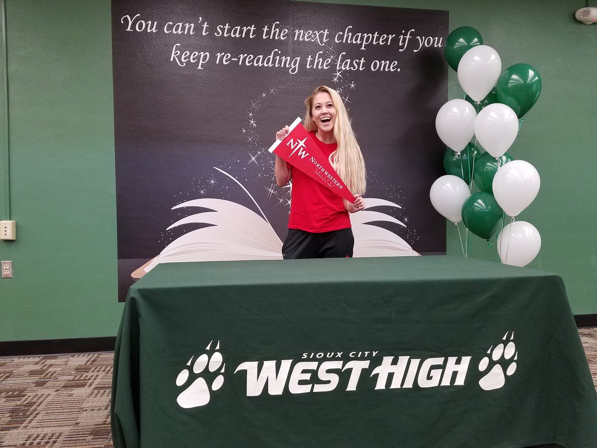 WHCounseling's tweet photo. #ReachHigher #collegesigningday @ReachHigher #wearewest @nwciowa https://t.co/3fl00Q1syQ