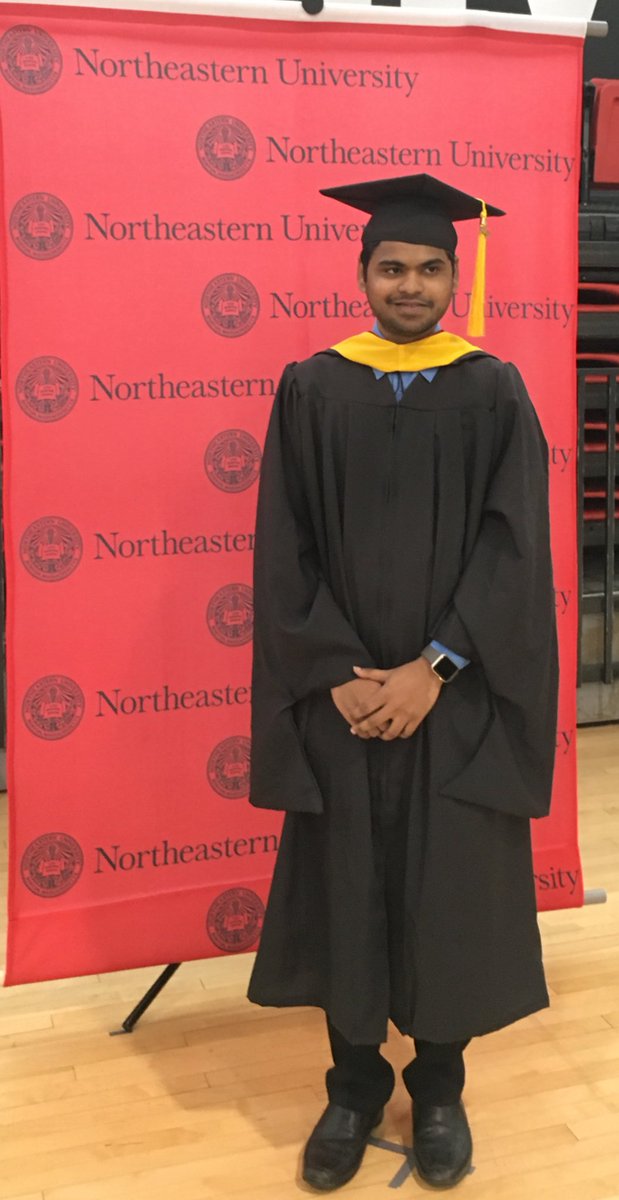pranaydevisetty's tweet photo. A big thank you!! to my friends and family who supported me through this journey!! A day to cherish😃😃 #nuexperience https://t.co/MI17dCL0wl