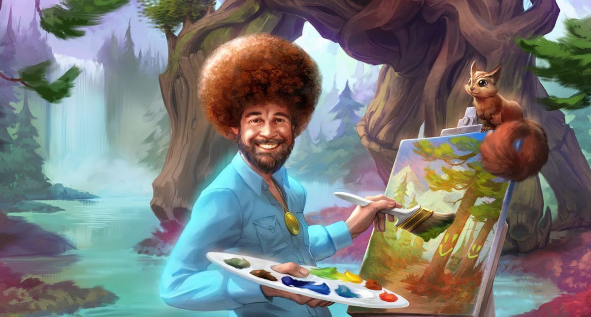 pcgamer's tweet photo. The legendary painter Bob Ross is coming to Smite as an in-game skin https://t.co/v4B8lGeiek https://t.co/aTyENRUkRi