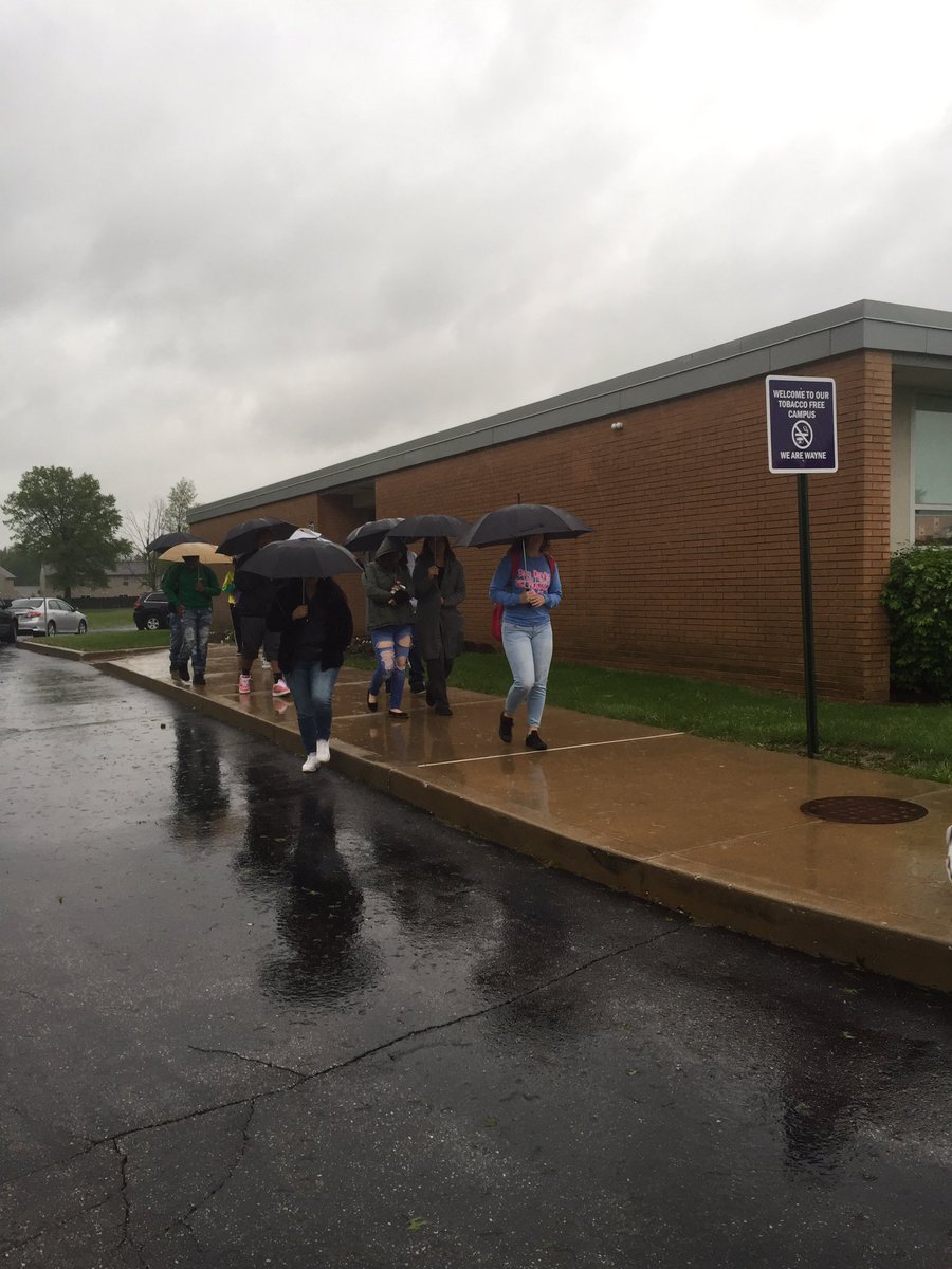 AVIDBD's tweet photo. Rain or shine AVID students participate in HOSTS. Good practice for walking to our college classes in the rain. #wearewayne https://t.co/S7NSyQdPcv