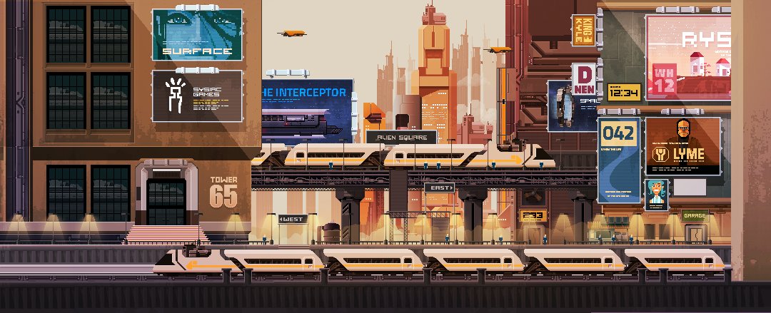 Sysiac's tweet image. Working late on the downtown "Alien Square" in "Lyme City" on "Lyme". #thecaptain