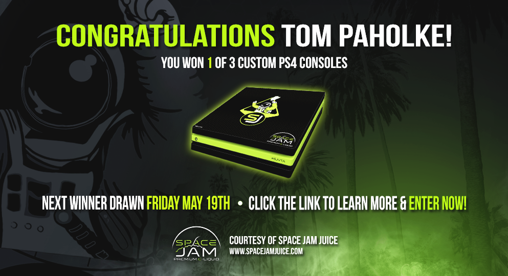 Luminosity's tweet photo. 🎮Congratulations @Hokie_Paholke 
You won a custom @SpaceJamEJuice PS4
Next winner May 19th. Enter below!
https://t.co/XfzZoivl8s
#GameWithSJ https://t.co/atUzt8ZtvM