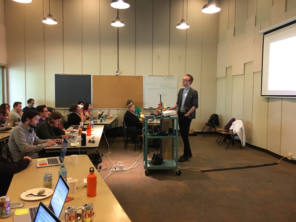 jt14den's tweet photo. @j_w_baker talks about @LibCarpentry #porttt for the @swcarpentry and @datacarpentry instructor training https://t.co/zD2vaVZ7eo