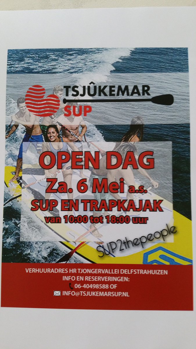 rhuese's tweet photo. Morgen open dag bij TsjûkemarSUP in Delfstrahuizen! Maak kennis met SUPPEN en Trapkajakken! https://t.co/Jbqm2MCE4w