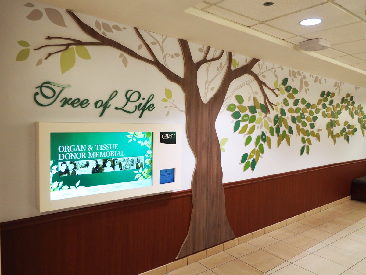 AdlerDisplay's tweet photo. New Organ & Tissue Donor Memorial display for GBMC. See more: https://t.co/9s2Yw99BN5 #Recognition #Donors #Interactive #Hospitaldisplay https://t.co/e8HD82TWjN